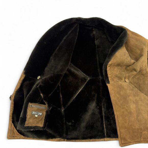 Women's Brown Shearling Coat - Picture 4 of 7